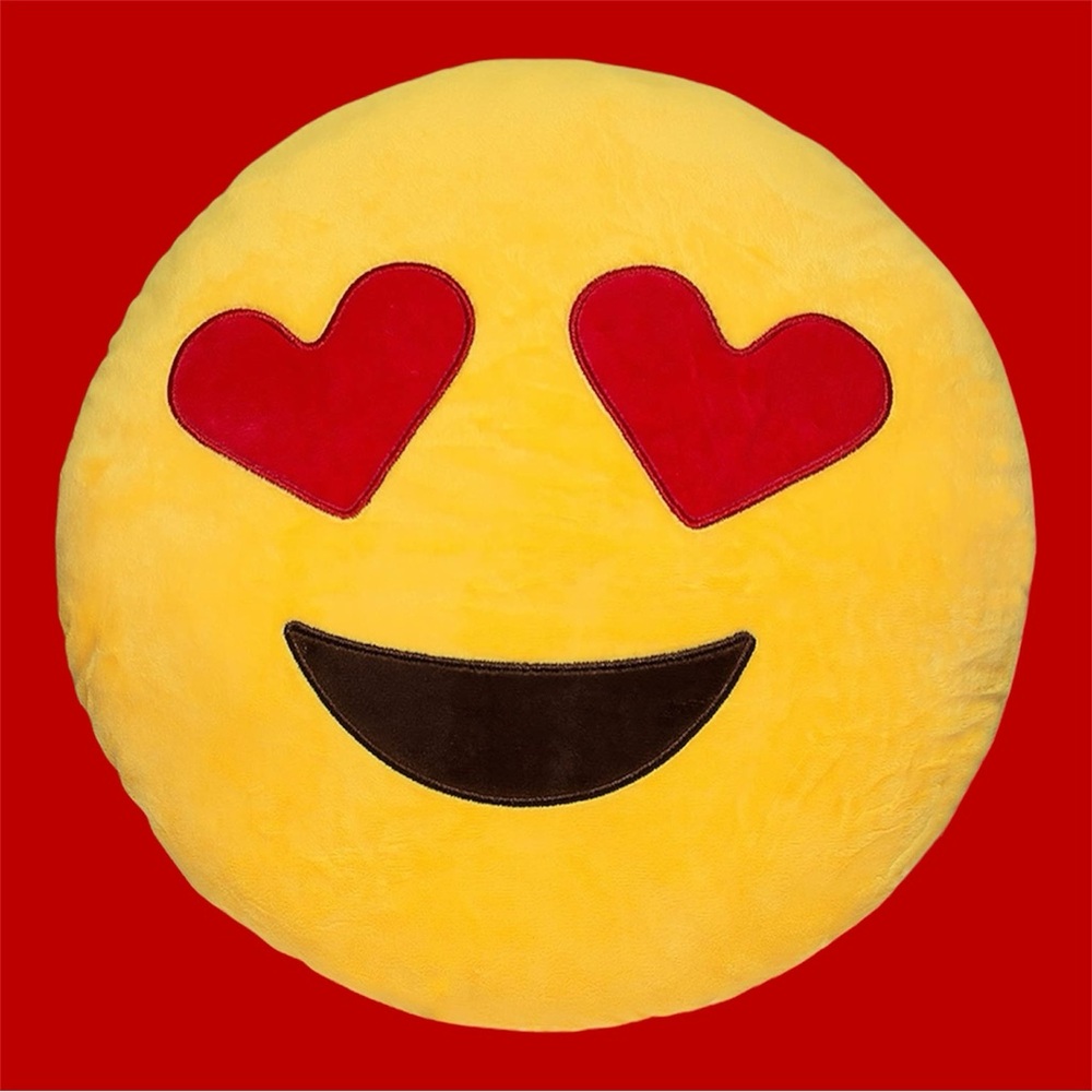Heart Eyes Emoji Throw Pillow
